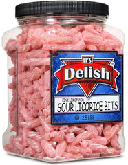 Sweet & Sour Pink Lemonade Licorice Bits — Jumbo Jar - It's Delish