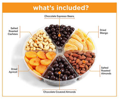 Holiday Chocolate, Nuts & Dried Fruit Assortment Gift Tray 6-Pt - It's Delish (photo 3)