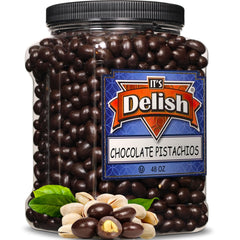 Dark Chocolate Covered Pistachios — Jumbo Jar - It's Delish