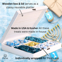 Blue Candy Gift Tray Wood Gift Basket with Lid - It's Delish (photo 5)