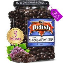 Dark Chocolate Covered Raisins Jumbo Jar - It's Delish