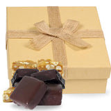 Dark Chocolate Covered Peanut Brittle Red Gift Box