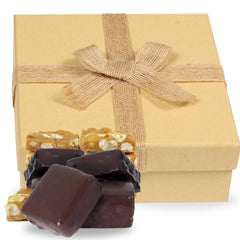 Dark Chocolate Covered Peanut Brittle Red Gift Box - It's Delish