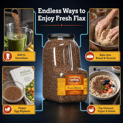 Brown Flax Seeds 6 LBS Bulk Gallon Jug with Handle - It's Delish (photo 2)