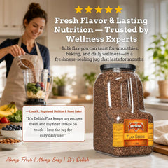 Brown Flax Seeds 6 LBS Bulk Gallon Jug with Handle - It's Delish (photo 6)