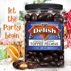 Dark Chocolate Toffee Coated Pecans — Jumbo Jar - It's Delish (photo 3)