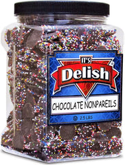 Rainbow Nonpareil Dark Chocolate Discs — Jumbo Jar - It's Delish (photo 4)