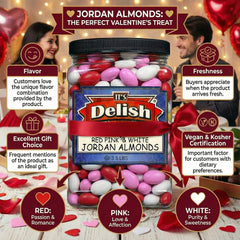 Red, Pink & White Jordan Almonds Mix — Jumbo Jar - It's Delish (photo 3)