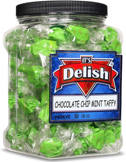 Mint Chocolate Chip Taffy — Jumbo Jar - It's Delish