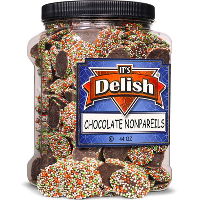 Christmas Dark Chocolate Nonpareils Jumbo Jar - It's Delish
