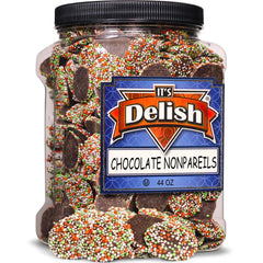 Christmas Dark Chocolate Nonpareils Jumbo Jar - It's Delish