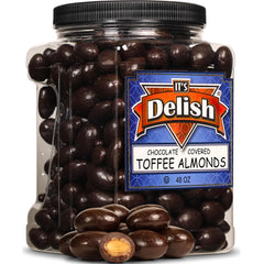 Dark Chocolate Toffee Coated Almonds — Jumbo Jar - It's Delish