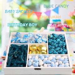 Blue Candy Gift Tray Wood Gift Basket with Lid - It's Delish (photo 3)