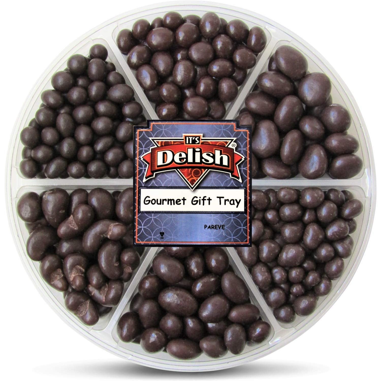 Gourmet White & Dark Chocolate Nuts Gift Tray 6-Pt - It's Delish
