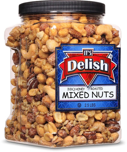 BBQ Honey Roasted Mixed Nuts — Jumbo Jar - It's Delish