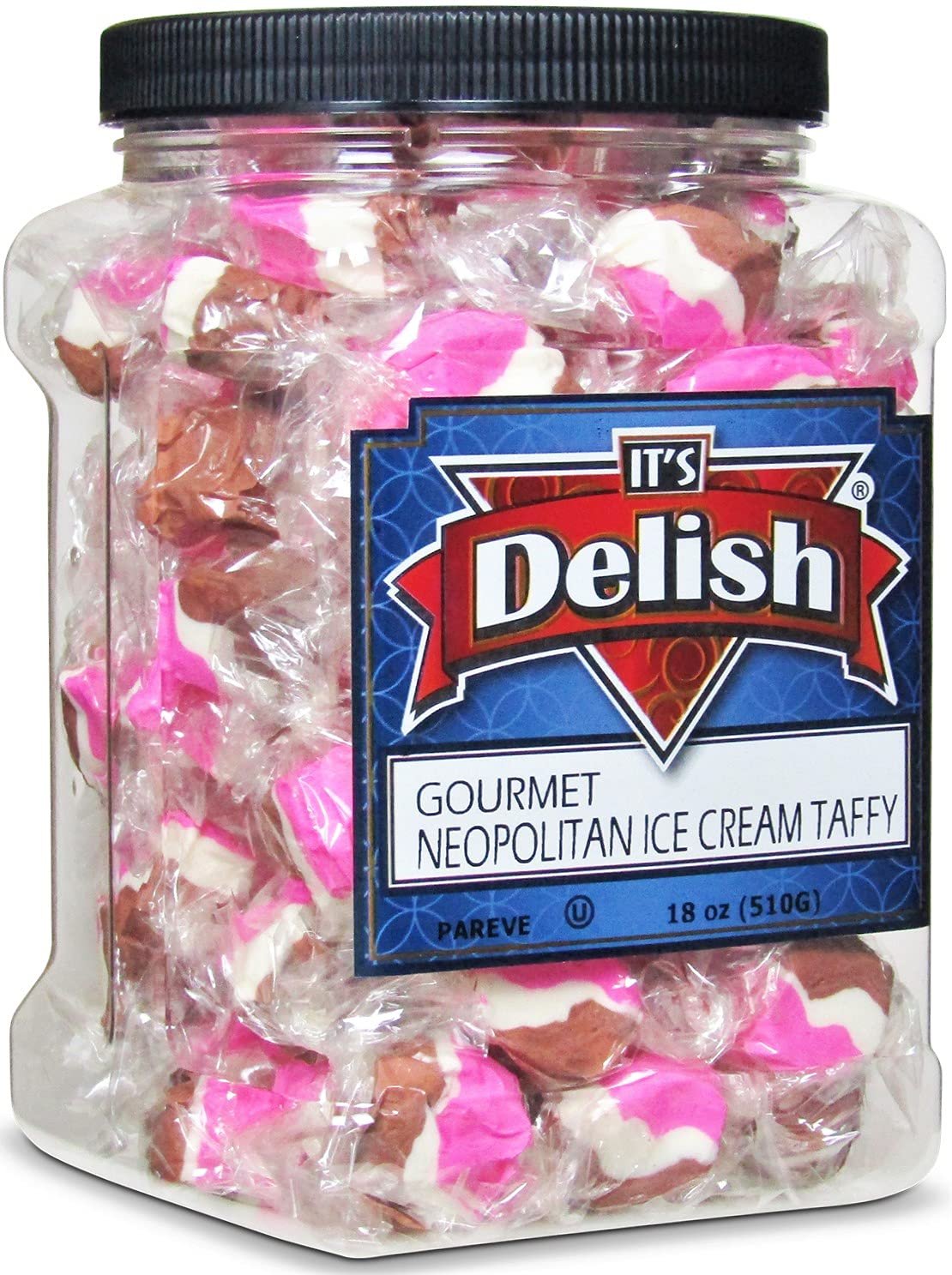 Neapolitan Ice Cream Taffy Chews — Jumbo Jar - It's Delish