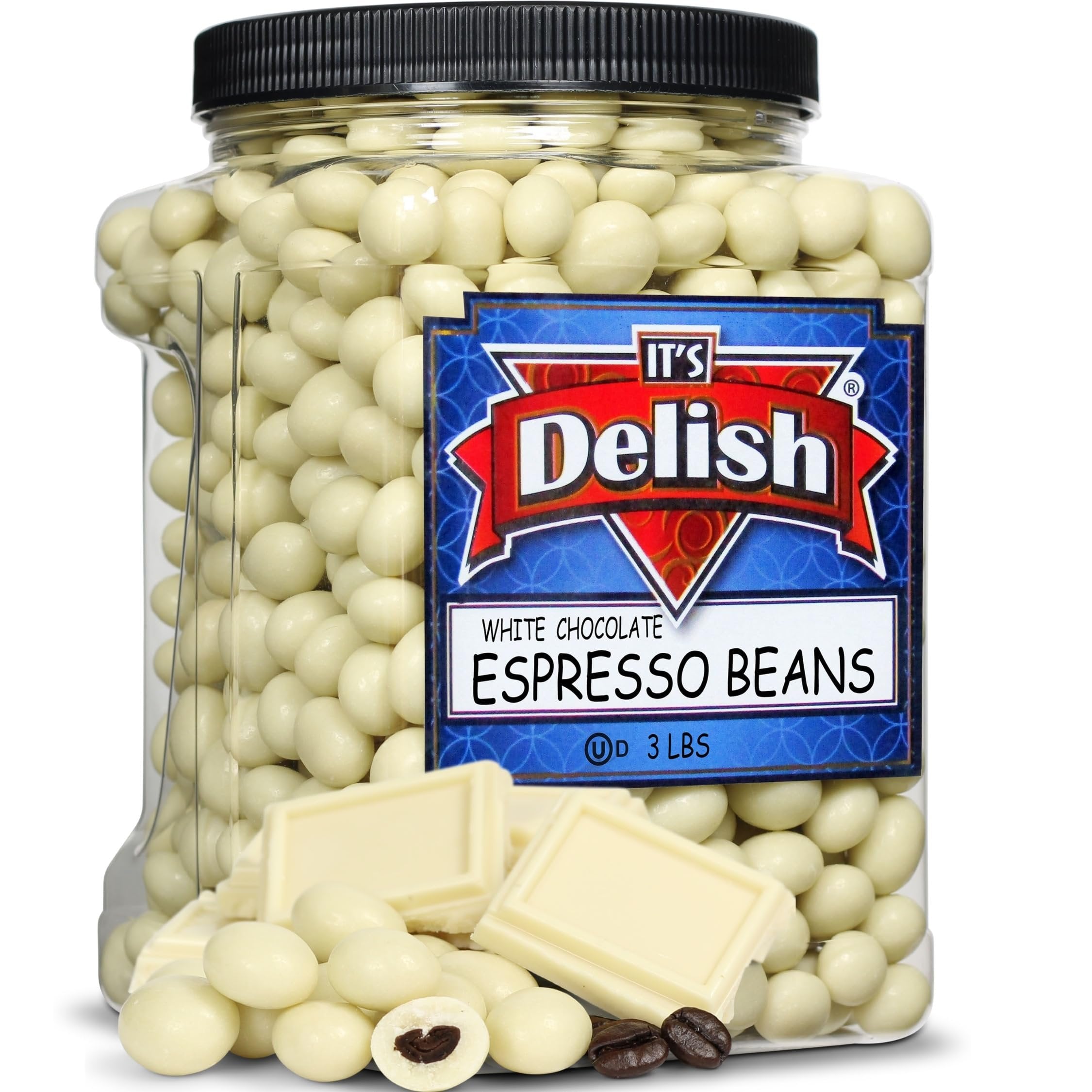 White Chocolate Espresso Beans — Jumbo Jar - It's Delish