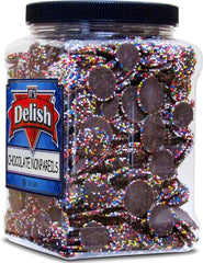 Rainbow Nonpareil Dark Chocolate Discs — Jumbo Jar - It's Delish (photo 3)