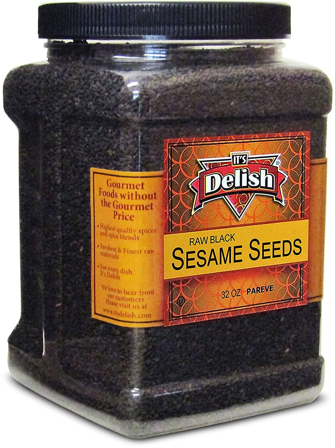 Whole Black Sesame Seeds — Jumbo Jar - It's Delish
