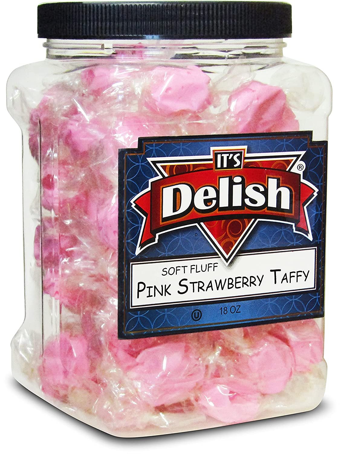 Pink Strawberry Taffy Chews — Jumbo Jar - It's Delish