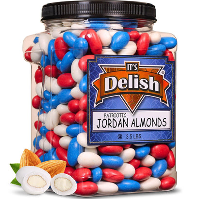 Patriotic Jordan Almonds Medley - Jumbo Jar - It's Delish