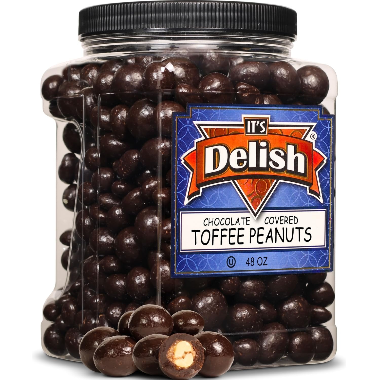 Dark Chocolate Toffee Coated Peanuts — Jumbo Jar - It's Delish