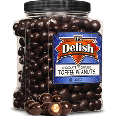 Dark Chocolate Toffee Coated Peanuts — Jumbo Jar - It's Delish
