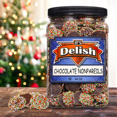 Christmas Dark Chocolate Nonpareils Jumbo Jar - It's Delish (photo 2)