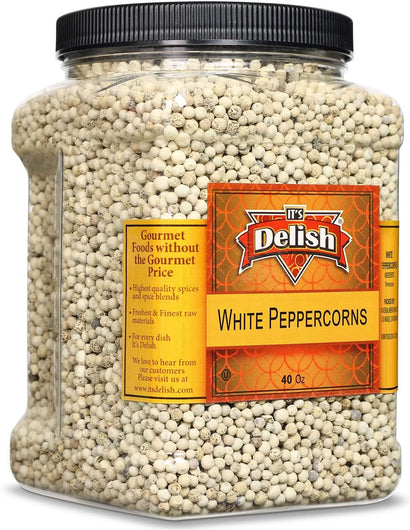 Whole White Peppercorns — Jumbo Jar - It's Delish