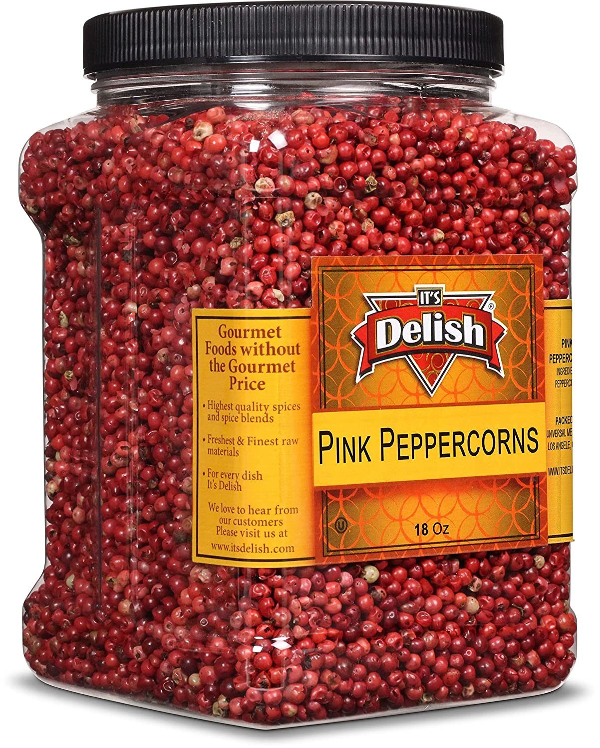 Whole Pink Peppercorns — Jumbo Jar - It's Delish