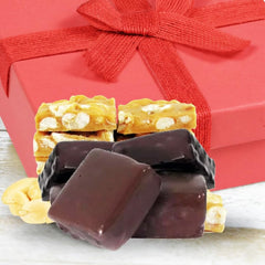Milk Chocolate Covered Peanut Brittle Red Gift Box - It's Delish (photo 5)