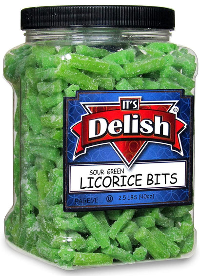 Sour Green Apple Licorice Bits — Jumbo Jar - It's Delish