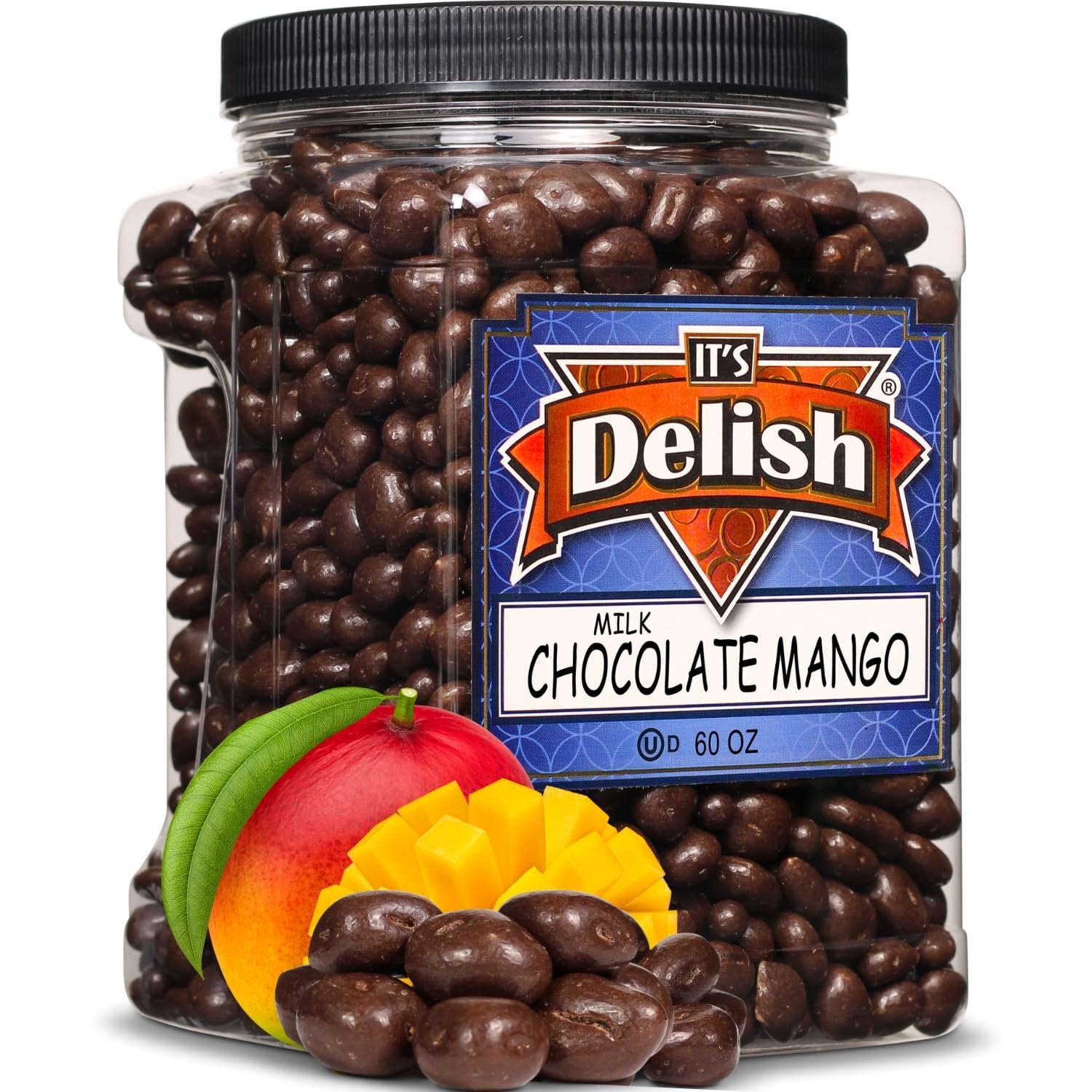 Milk Chocolate Covered Dried Mango Jumbo Jar - It's Delish