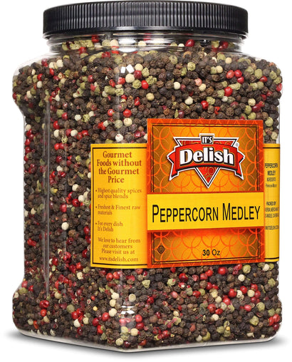 Whole Peppercorn Medley 30 Oz Jumbo Container - It's Delish