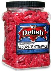 Sour Strawberry Licorice Straws — Jumbo Jar - It's Delish (photo 4)
