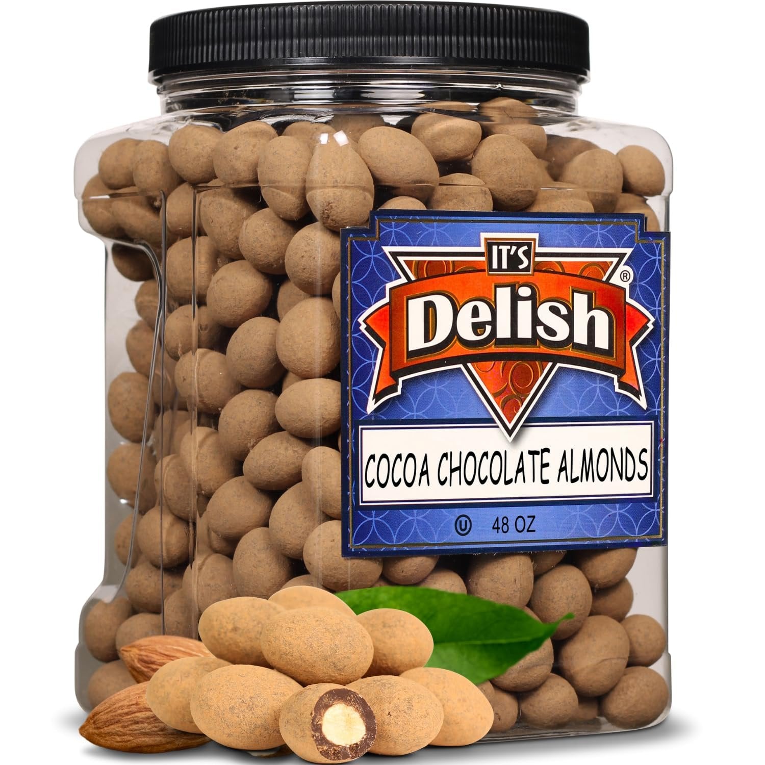 Dark Chocolate Cocoa Dusted Almonds Jumbo Jar - It's Delish