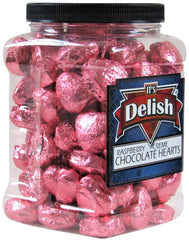 Raspberry Crème Chocolate Hearts — Pink Foil Jumbo Jar - It's Delish (photo 5)