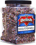 Rainbow Nonpareil Dark Chocolate Discs — Jumbo Jar