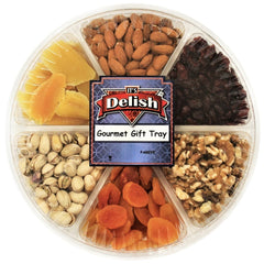 Gourmet Nut & Dried Fruit Variety 6-Section Gift Tray - It's Delish