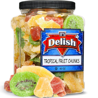 Tropical Dried Mixed Fruit Chunks Jumbo Jar - It's Delish