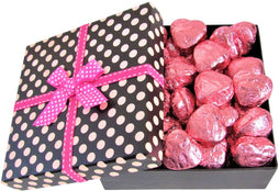 Valentine's Chocolate Raspberry Creme Hearts - Polka Dot Gift Box - It's Delish