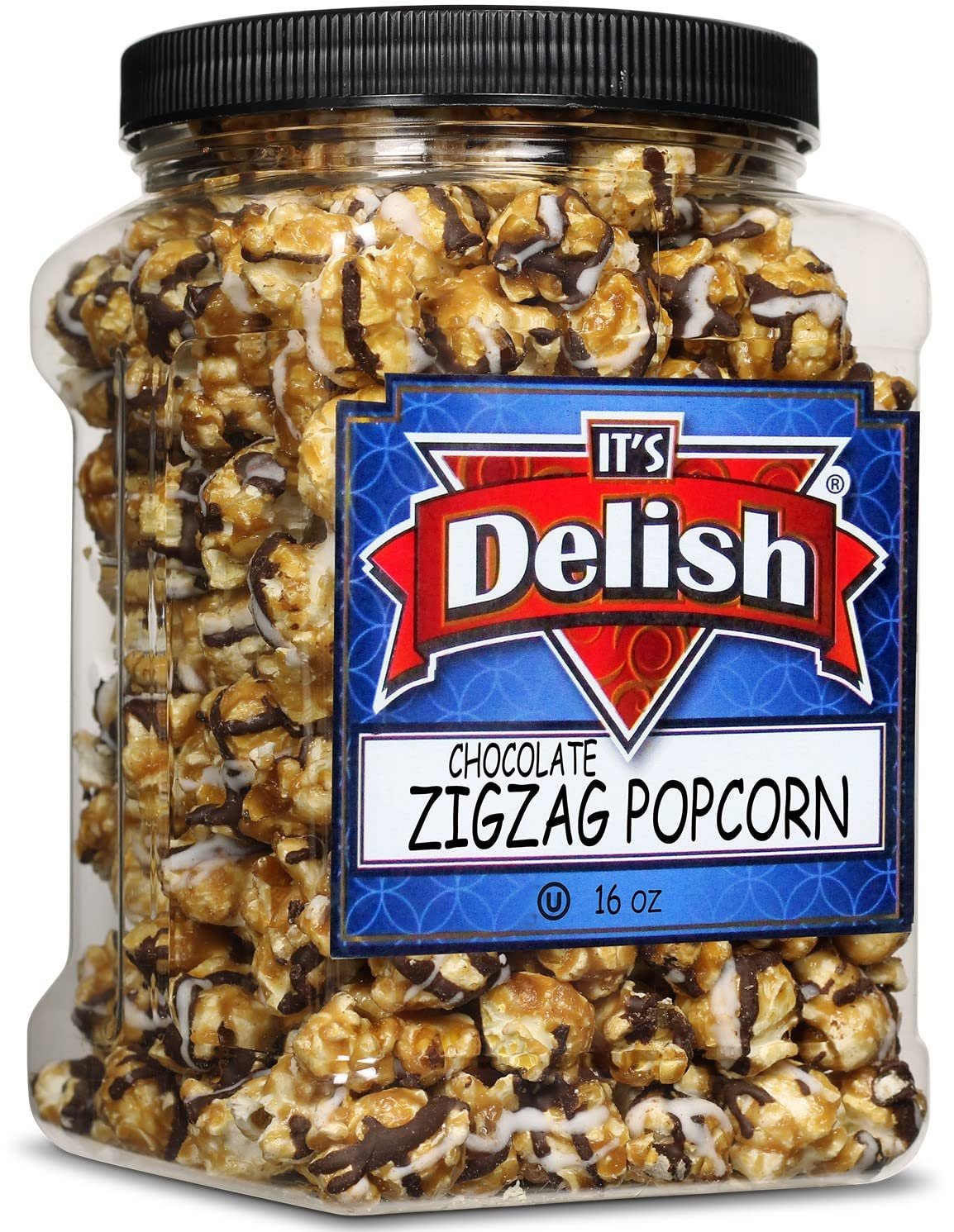 Chocolate Zigzag Popcorn — Jumbo Jar - It's Delish