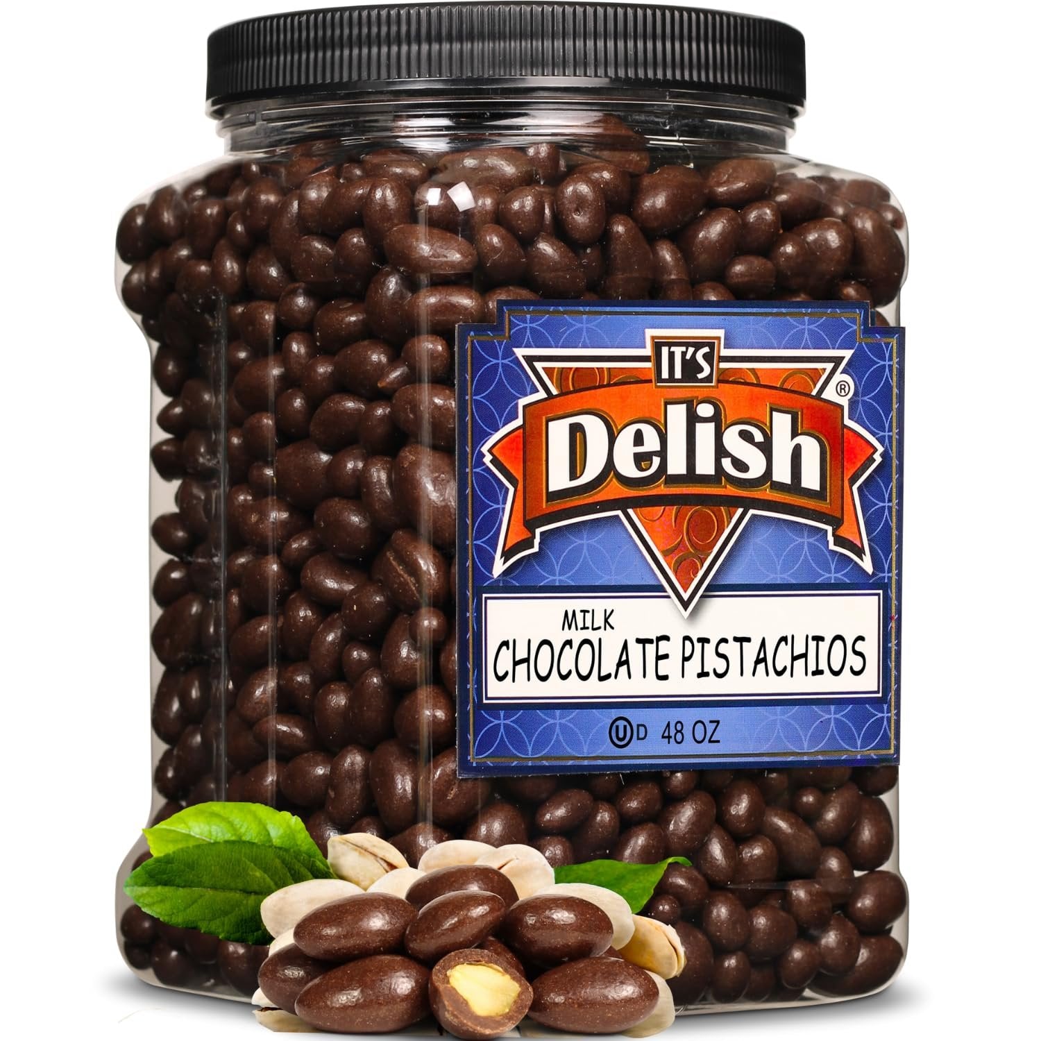 Milk Chocolate Covered Pistachios — Jumbo Jar - It's Delish