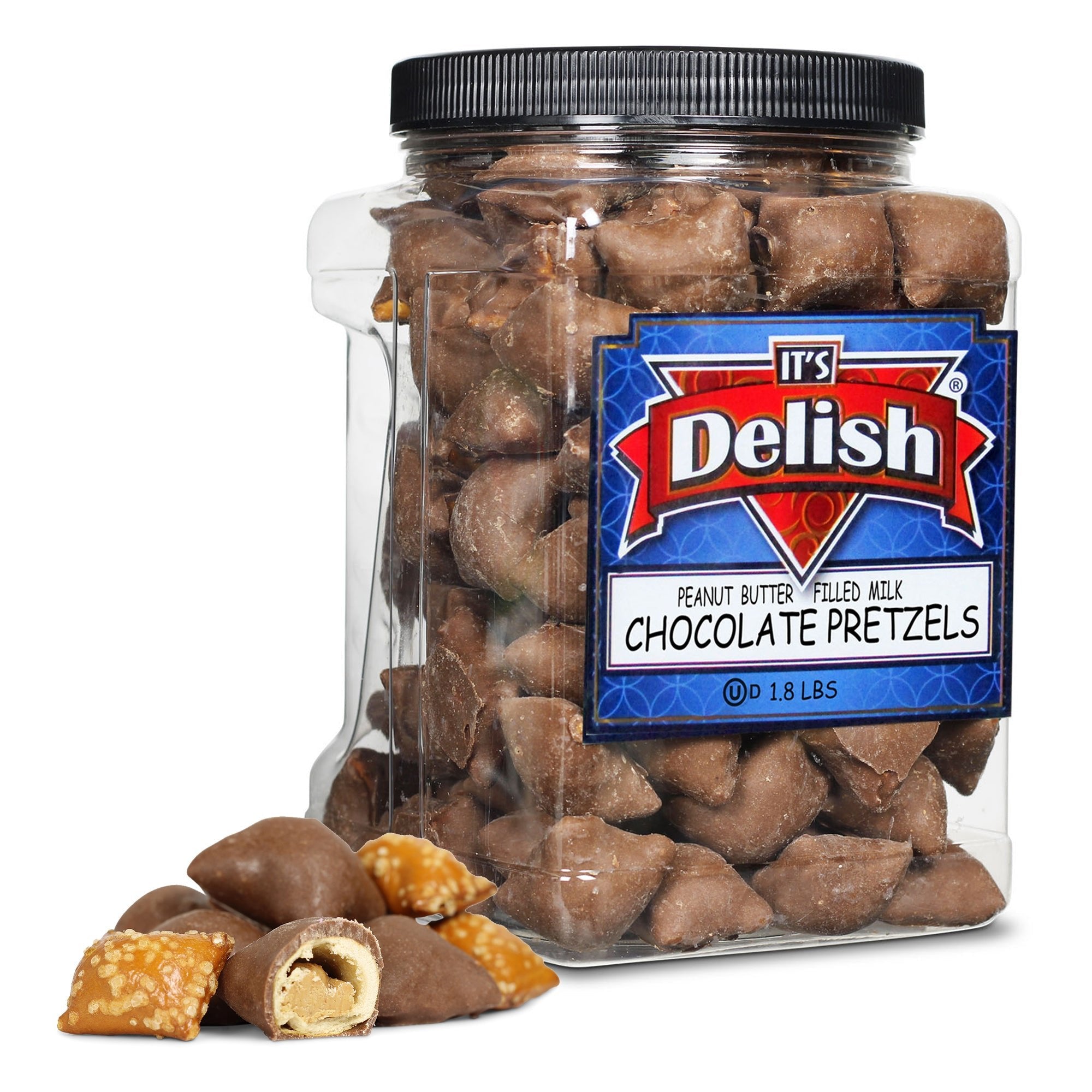 Milk Chocolate Peanut Butter Pretzels — Jumbo Jar - It's Delish