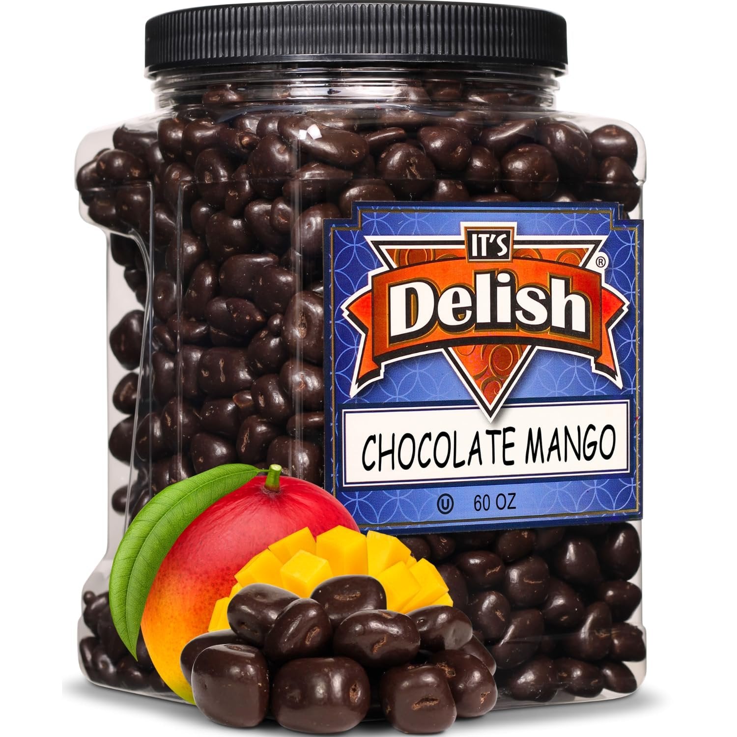 Dark Chocolate Covered Dried Mango Jumbo Jar - It's Delish