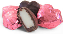 Raspberry Creme Chocolate Hearts - Pink Foil - It's Delish