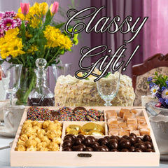 Classy Candy Gift Tray Wood Gift Basket with Lid - It's Delish (photo 5)