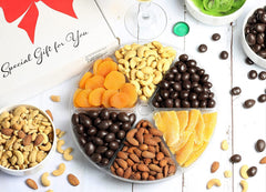 Holiday Chocolate, Nuts & Dried Fruit Assortment Gift Tray 6-Pt - It's Delish (photo 2)