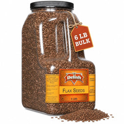 Brown Flax Seeds 6 LBS Bulk Gallon Jug with Handle - It's Delish