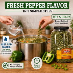 Dehydrated Green Bell Peppers 3 LBS Gallon SizeJug - It's Delish (photo 2)